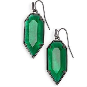 Kendra Scott Palmer Earrings in Emerald/Gunmetal